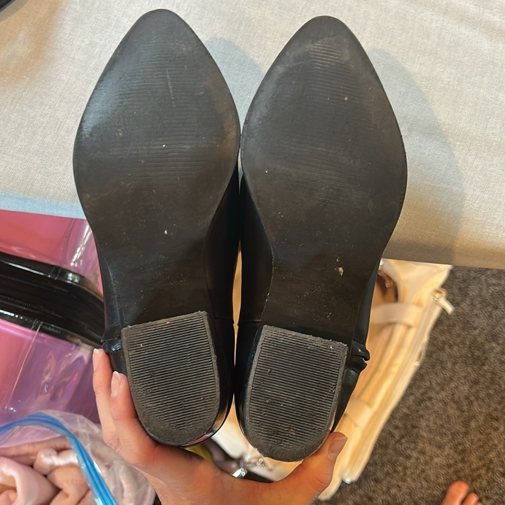 Top shop Black Leather Ankle Boots 8 - Picture 5 of 5